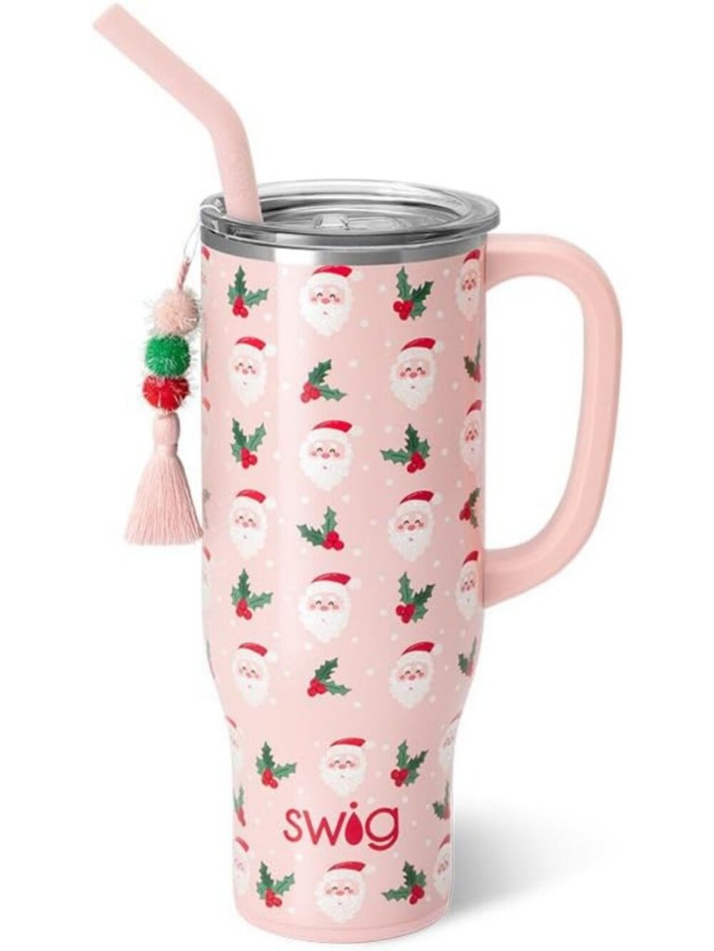 30oz Insulated Travel Mug with Handle & Straw | Large Stainless Steel Tumbler